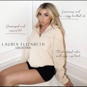 Knitted Pullover Quarter Zip Cream